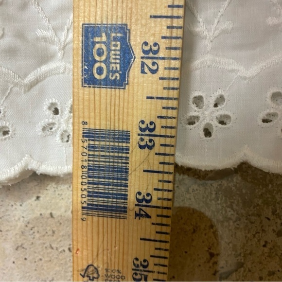 Vintage sears white ditzy Floral lace eyelet standard pillow case pair - Picture 5 of 6